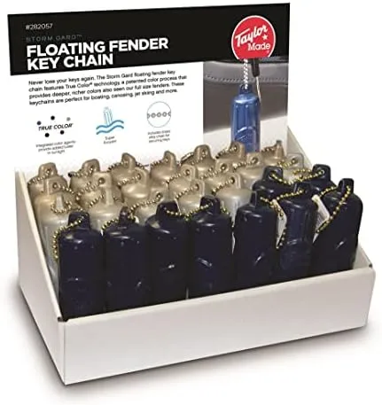 TaylorMade Mini Fender Key Chain Float - 28 Pack, Gold/Silver/Navy