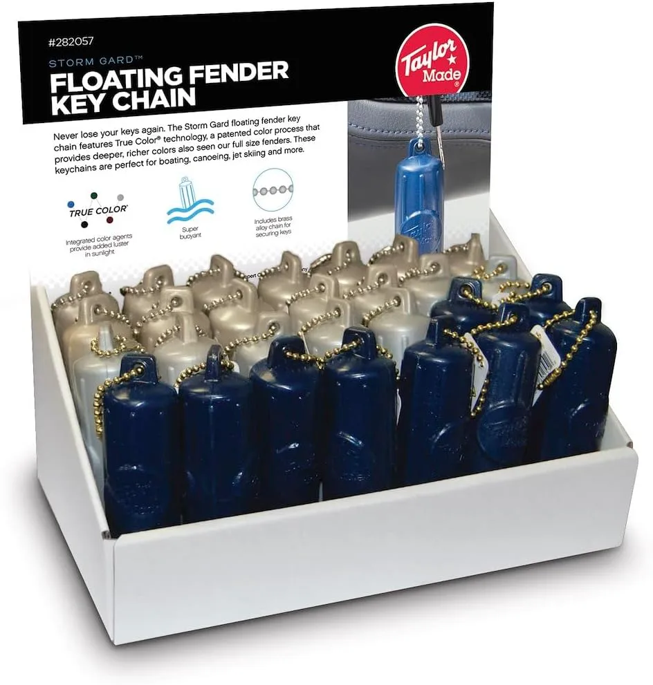 TaylorMade Mini Fender Key Chain Float - 28 Pack, Gold/Silver/Navy