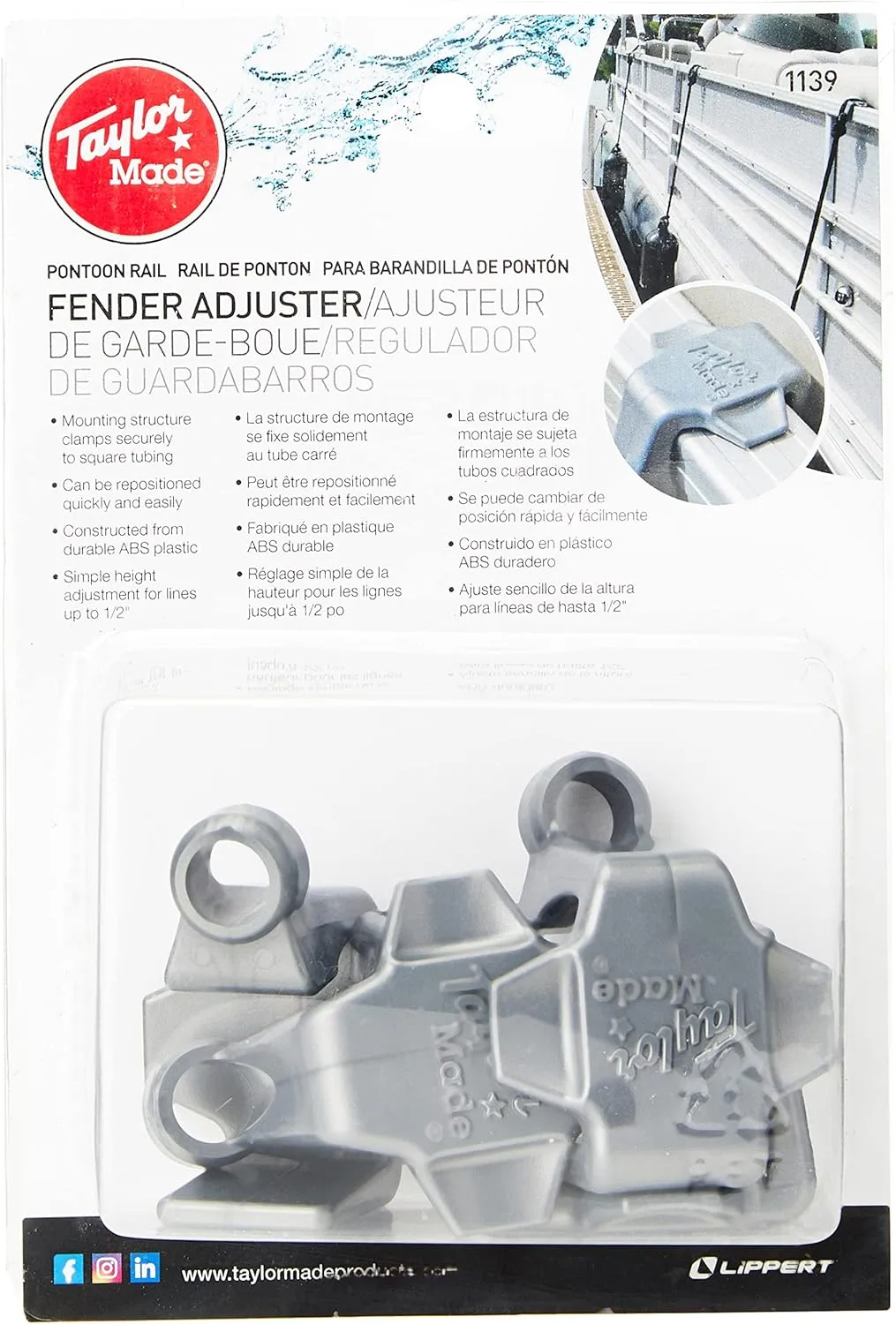 Taylor Made Products 1139, Pontoon Boat Rail Fender Hanger / Adjuster, Pack of 4