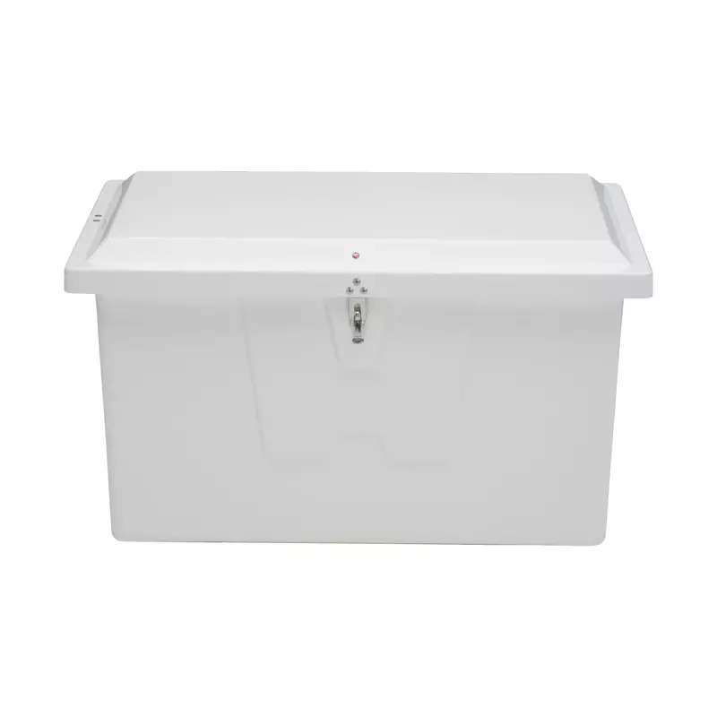 TAYLOR MADE Stow 'N Go Small Fiberglass Deep Dock Box, White (27"H x 46"W x 26"D)