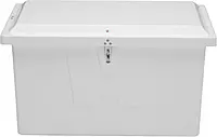 TAYLOR MADE Stow 'N Go Small Fiberglass Deep Dock Box, White (27"H x 46"W x 26"D)