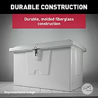 TAYLOR MADE Stow 'N Go Small Fiberglass Deep Dock Box, White (27"H x 46"W x 26"D)