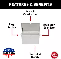 TAYLOR MADE Stow 'N Go Small Fiberglass Deep Dock Box, White (27"H x 46"W x 26"D)