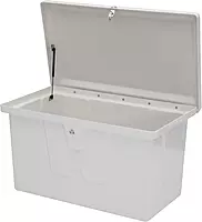 TAYLOR MADE Stow 'N Go Small Fiberglass Deep Dock Box, White (27"H x 46"W x 26"D)