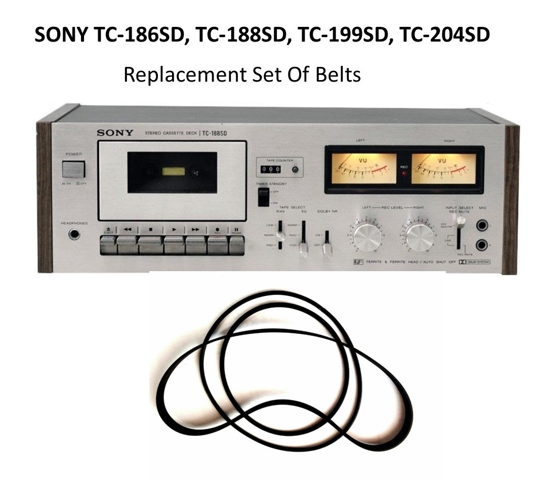 SONY TC-186SD, TC-188SD, TC-199SD, TC-204SD Cassette Belt kit SONY TC-186SD, TC-188SD, TC-199SD, TC-204SD Cassette Belt kit