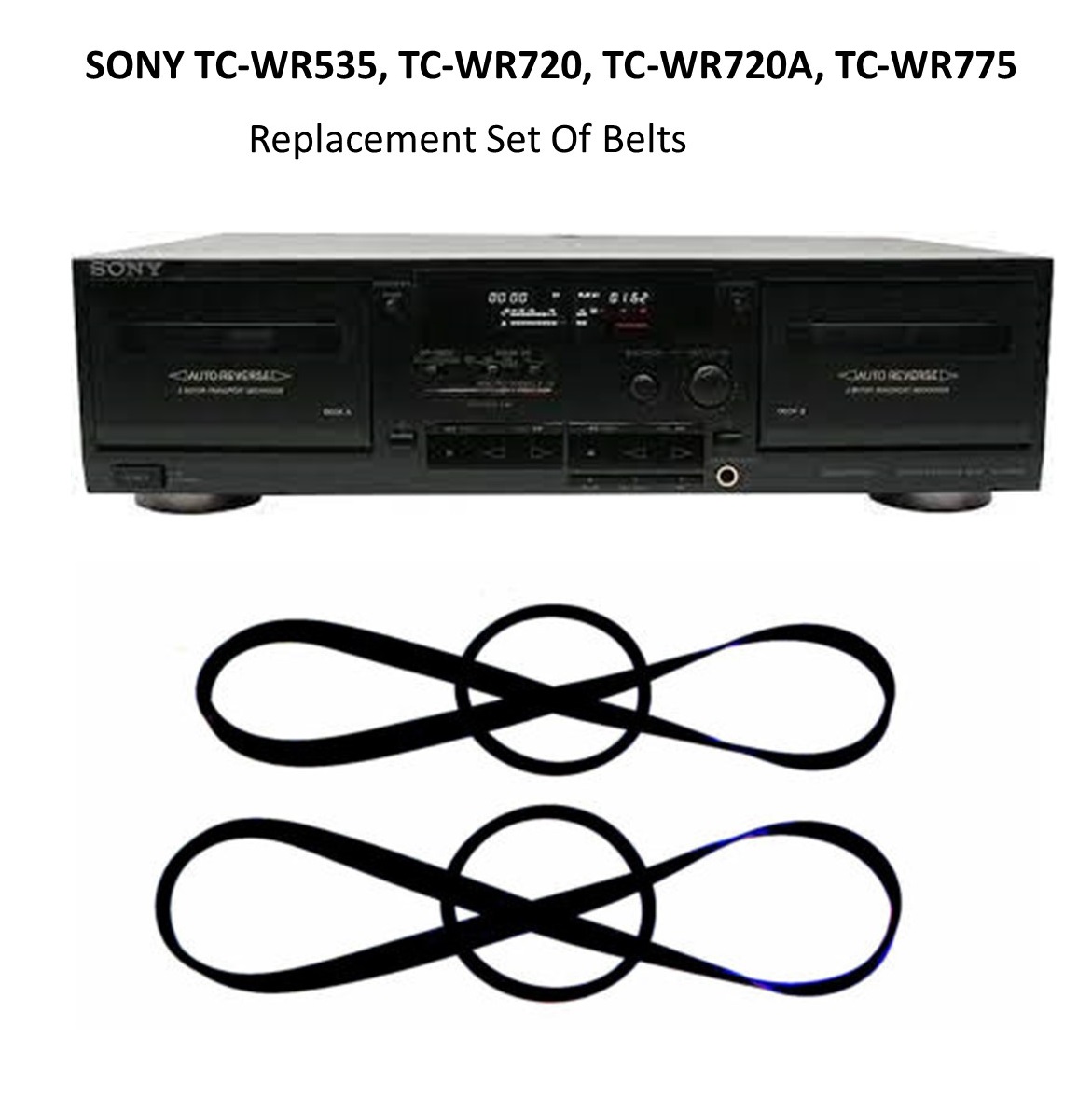 SONY TC-WR535, TC-WR720, TC-WR720A, TC-WR775 Casette Belt kit SONY TC-WR535, TC-WR720, TC-WR720A, TC-WR775 Casette Belt kit