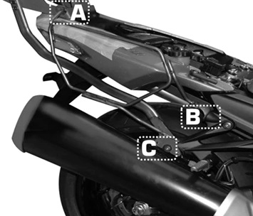 KAPPA KAWA SOFT PANNIER BRACKET TE4106K - ZZR 1400 (12-16)