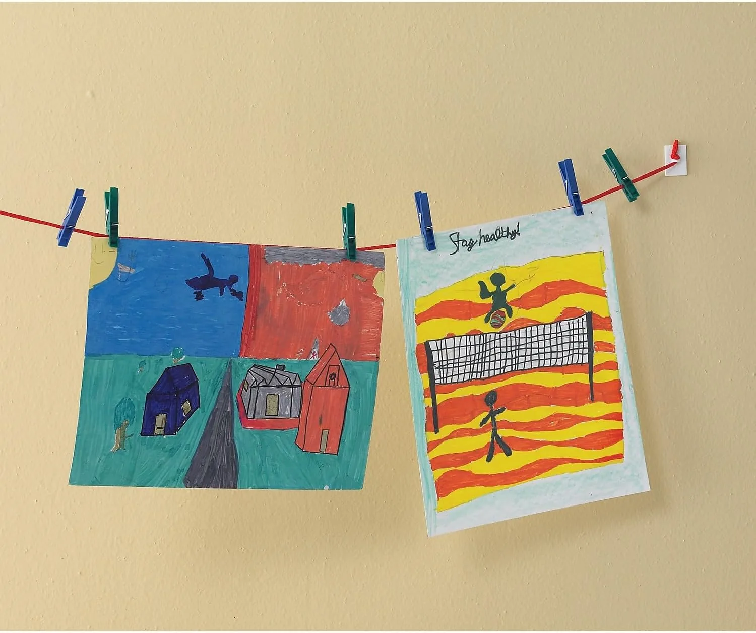 Teacher Created Resources Classroom Clothesline – Two 50ft Lines with 48 Clothespins (Multi)