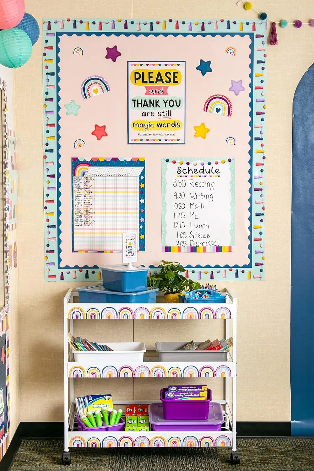 Teacher Created Resources Oh Happy Day Pom-Poms and Tassels Straight Border Trim (Pack of 12 Pieces)