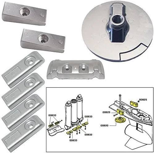 Tecnoseal Anode Kit w/Hardware - Mercury Verado 6 - Zinc