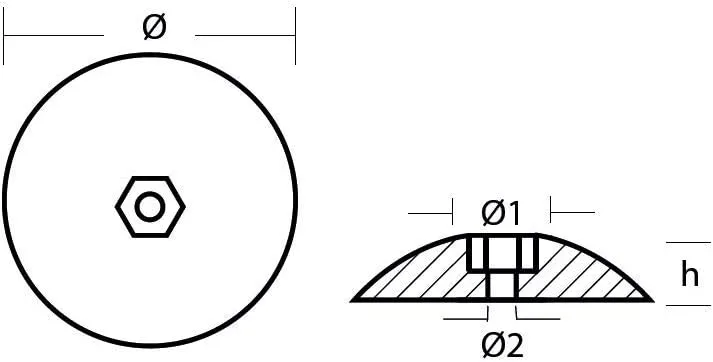 Tecnoseal R2 Rudder Anode - Zinc - 2-13/16" Diameter