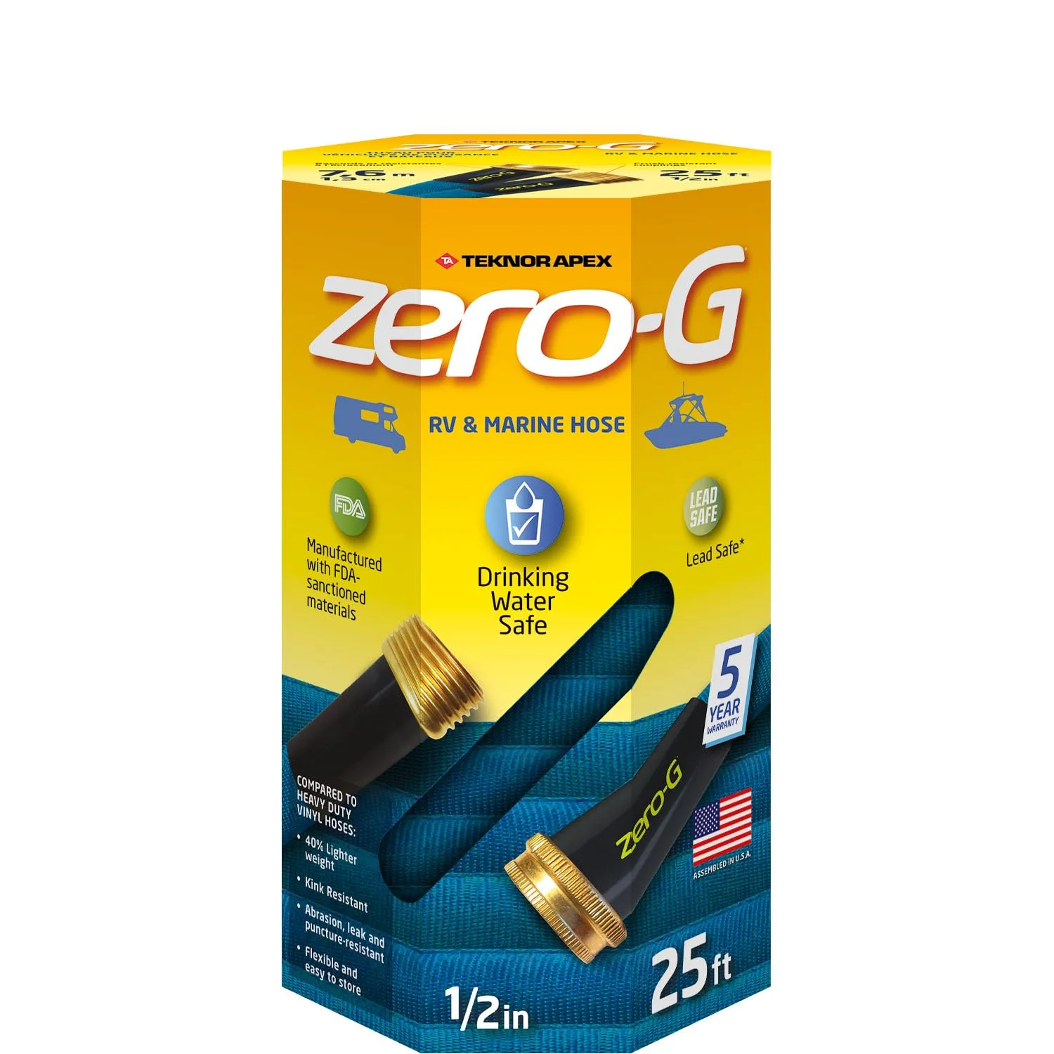 Teknor Apex 4006-25 Zero-G 1/2" x 25' Blue Hose