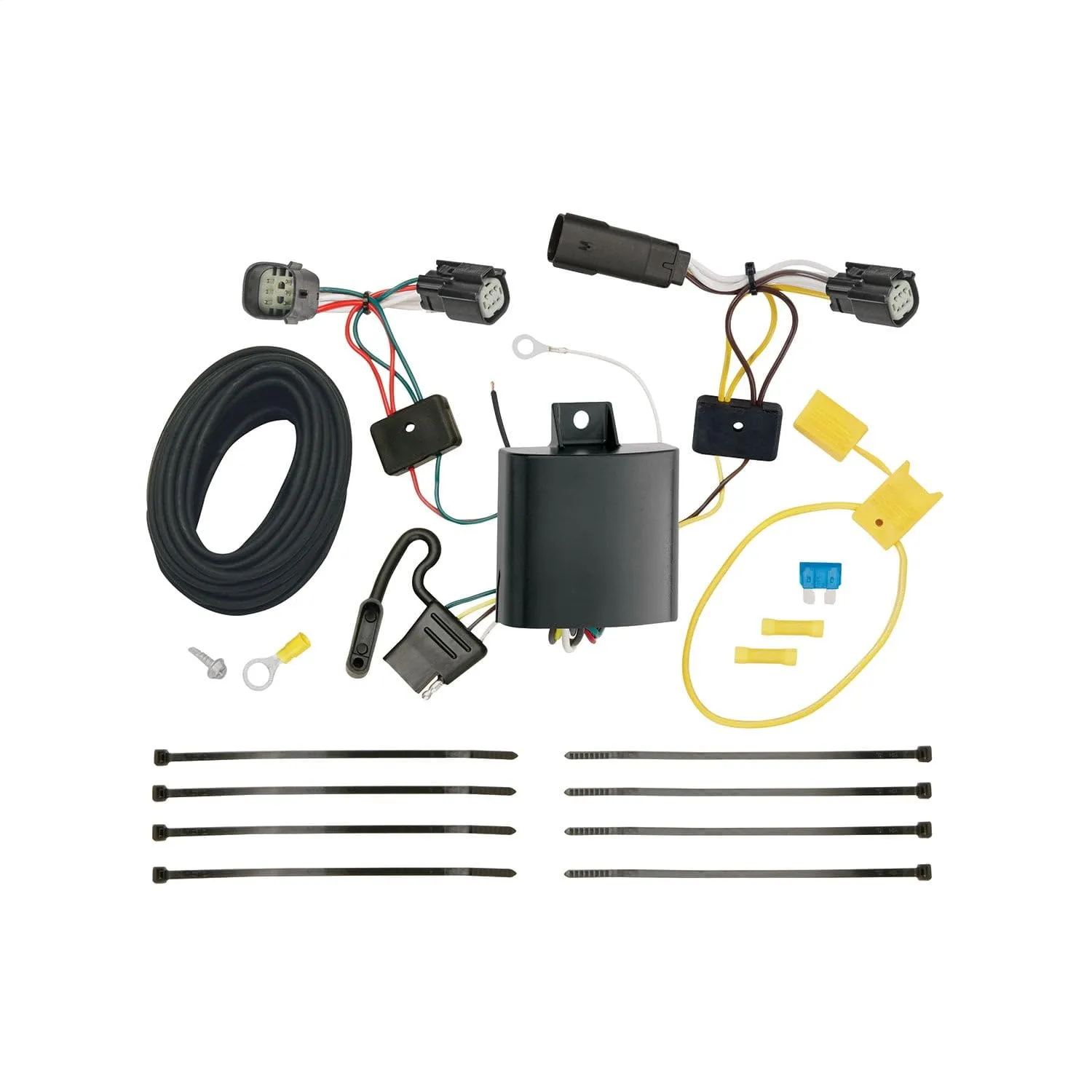 Tekonsha 118677 T-One T-Connector Custom Harness, 4-Way Flat, w/Circuit Protected ModuLite HD Module, Compatible with 2015-2018 Ford Edge