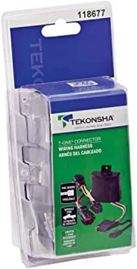 Tekonsha 118677 T-One T-Connector Custom Harness, 4-Way Flat, w/Circuit Protected ModuLite HD Module, Compatible with 2015-2018 Ford Edge