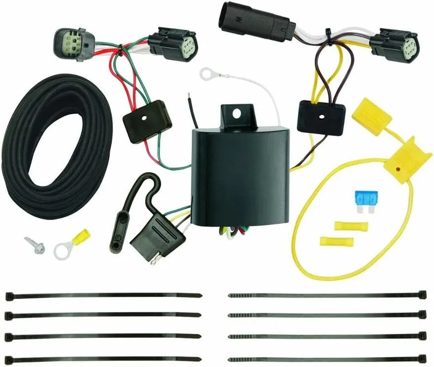 Tekonsha 118677 T-One T-Connector Custom Harness, 4-Way Flat, w/Circuit Protected ModuLite HD Module, Compatible with 2015-2018 Ford Edge