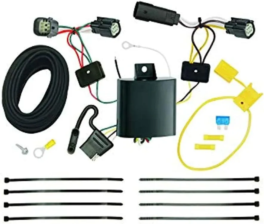 Tekonsha 118677 T-One T-Connector Custom Harness, 4-Way Flat, w/Circuit Protected ModuLite HD Module, Compatible with 2015-2018 Ford Edge