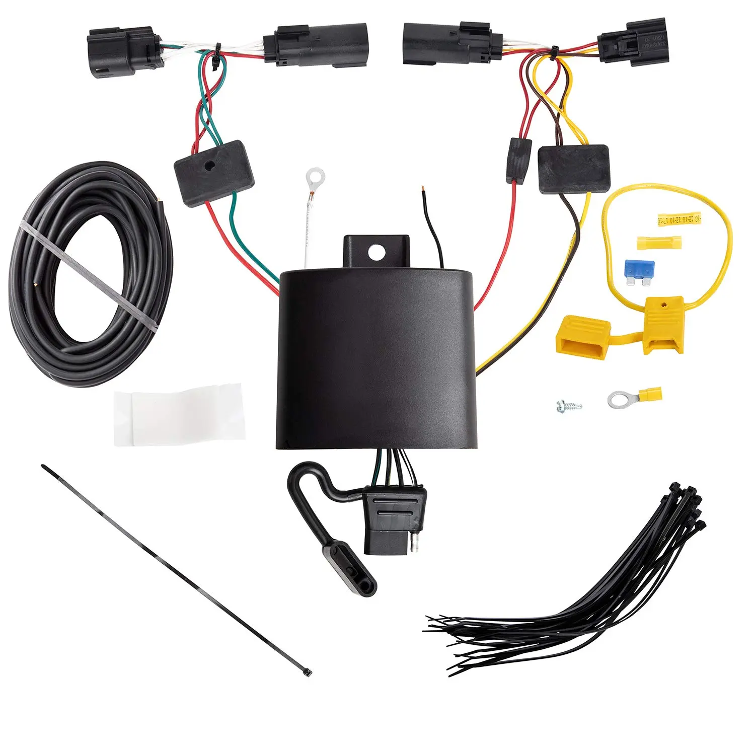 Tekonsha 118779 T-One T-Connector Custom Harness, 4-Way Flat, w/Circuit Protected ModuLite® HD Module, Compatible with 2019-2023 Jeep Cherokee