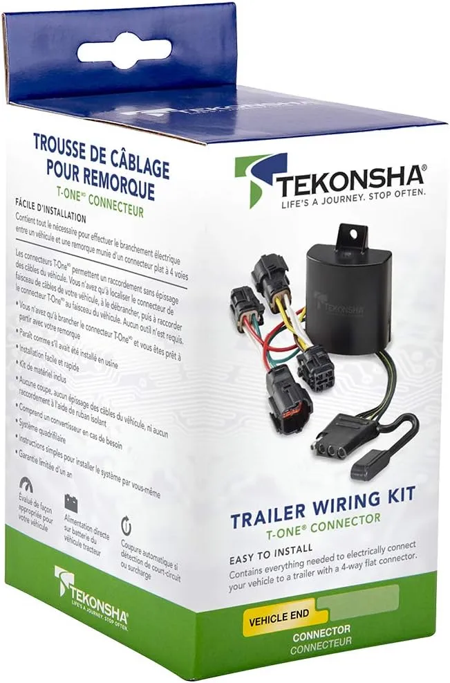 Tekonsha T-One® T-Connector Harness, 4-Way Flat, Compatible with Select Ford Escape
