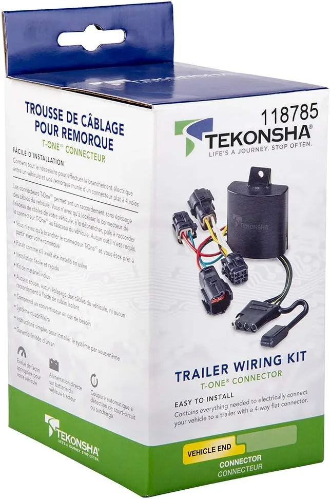 Tekonsha 118785 T-One Connector Assembly with Upgraded Circuit Protected ModuLite HD Module , Black