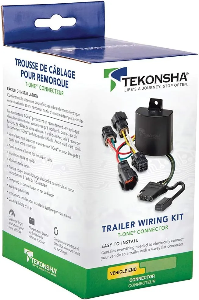 Tekonsha T-One® T-Connector Harness, 4-Way Flat, Compatible with Select Ford Escape