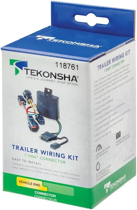 Tekonsha T-One® T-Connector Harness, 4-Way Flat, Compatible with Select Buick Enclave : Chevrolet Traverse