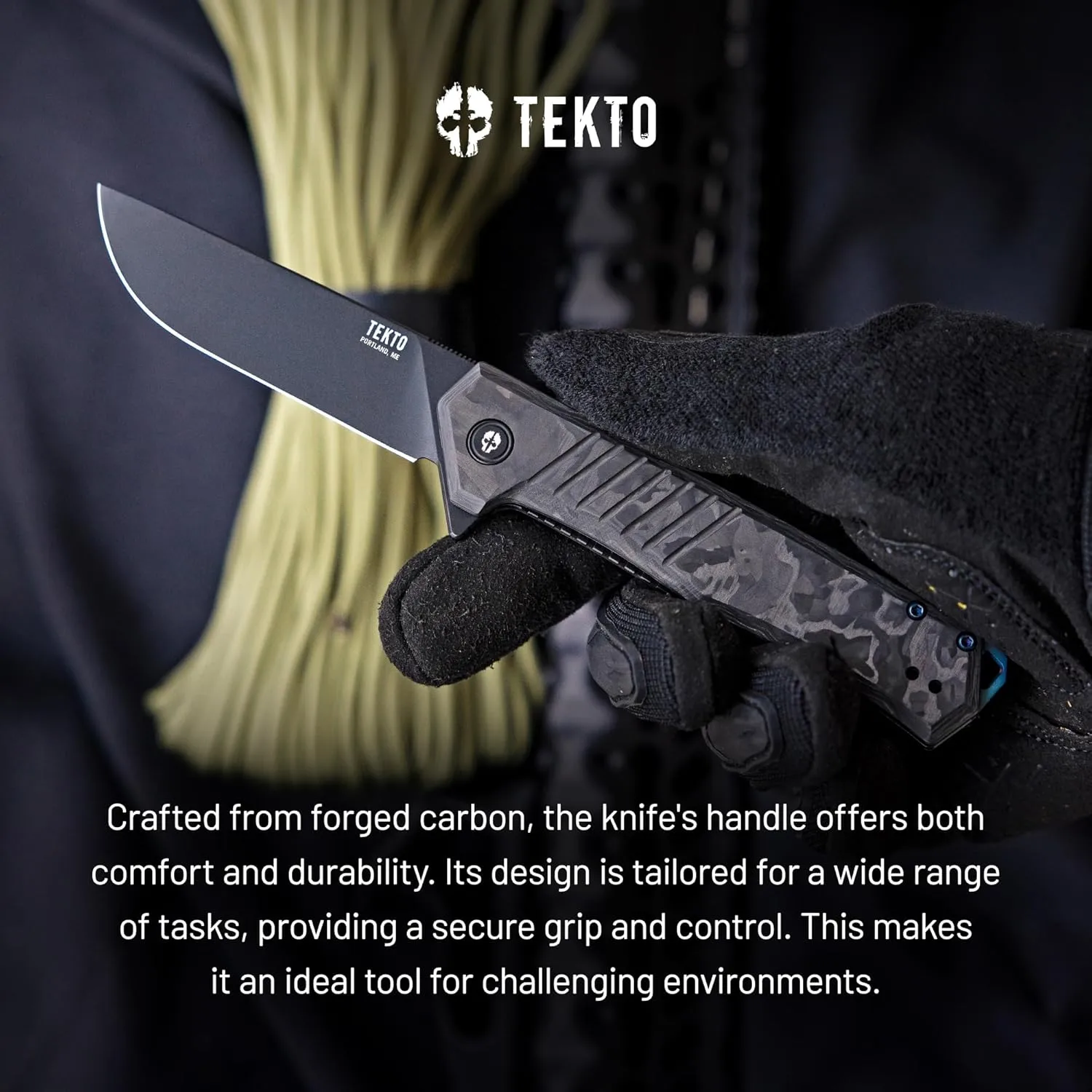 TEKTO F1 Alpha Folding Pocket Knife - 3.1" Titanium-Coated D2 Steel, G10 & Carbon Fiber Handle