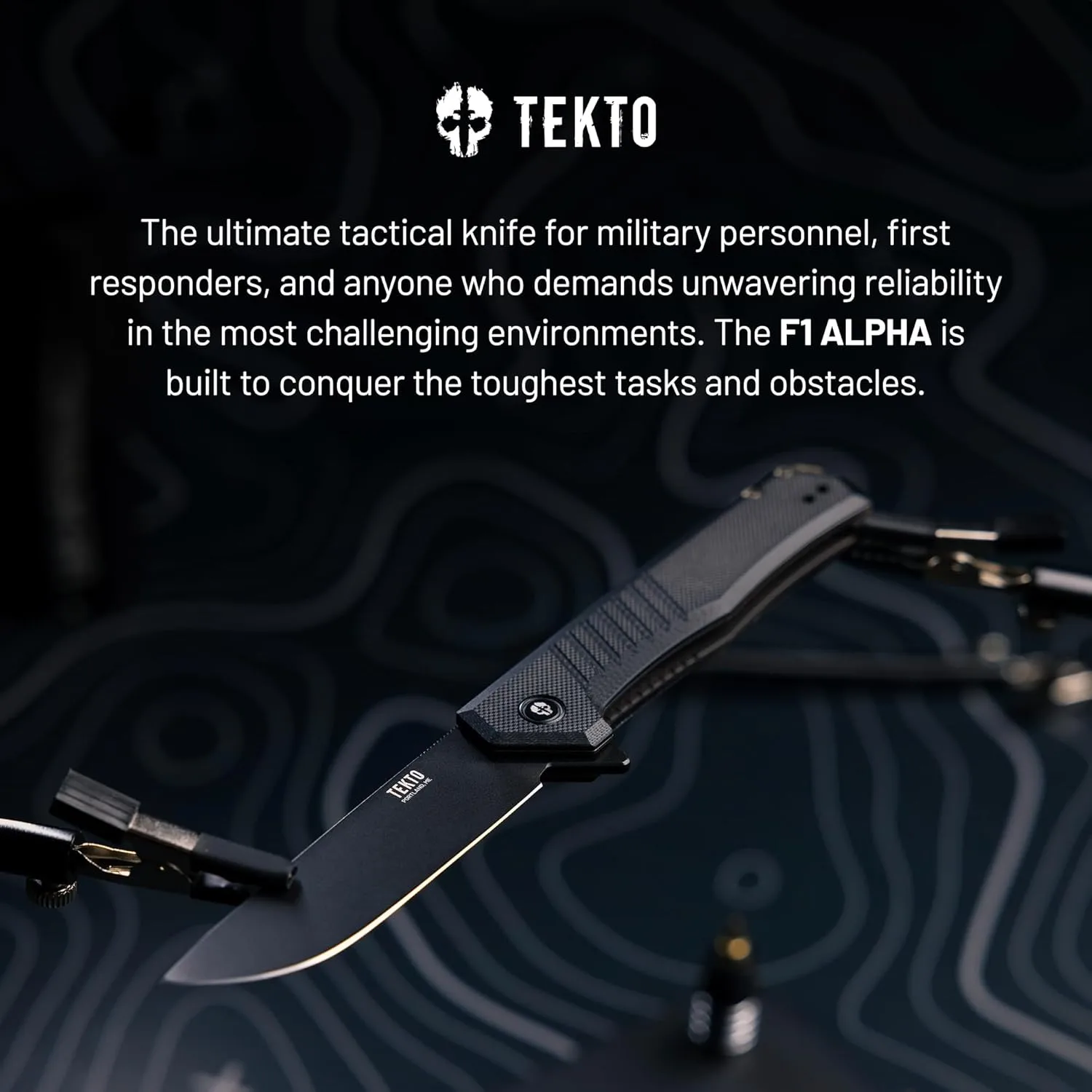 TEKTO F1 Alpha Folding Pocket Knife - 3.1" Titanium-Coated D2 Steel, G10 & Carbon Fiber Handle