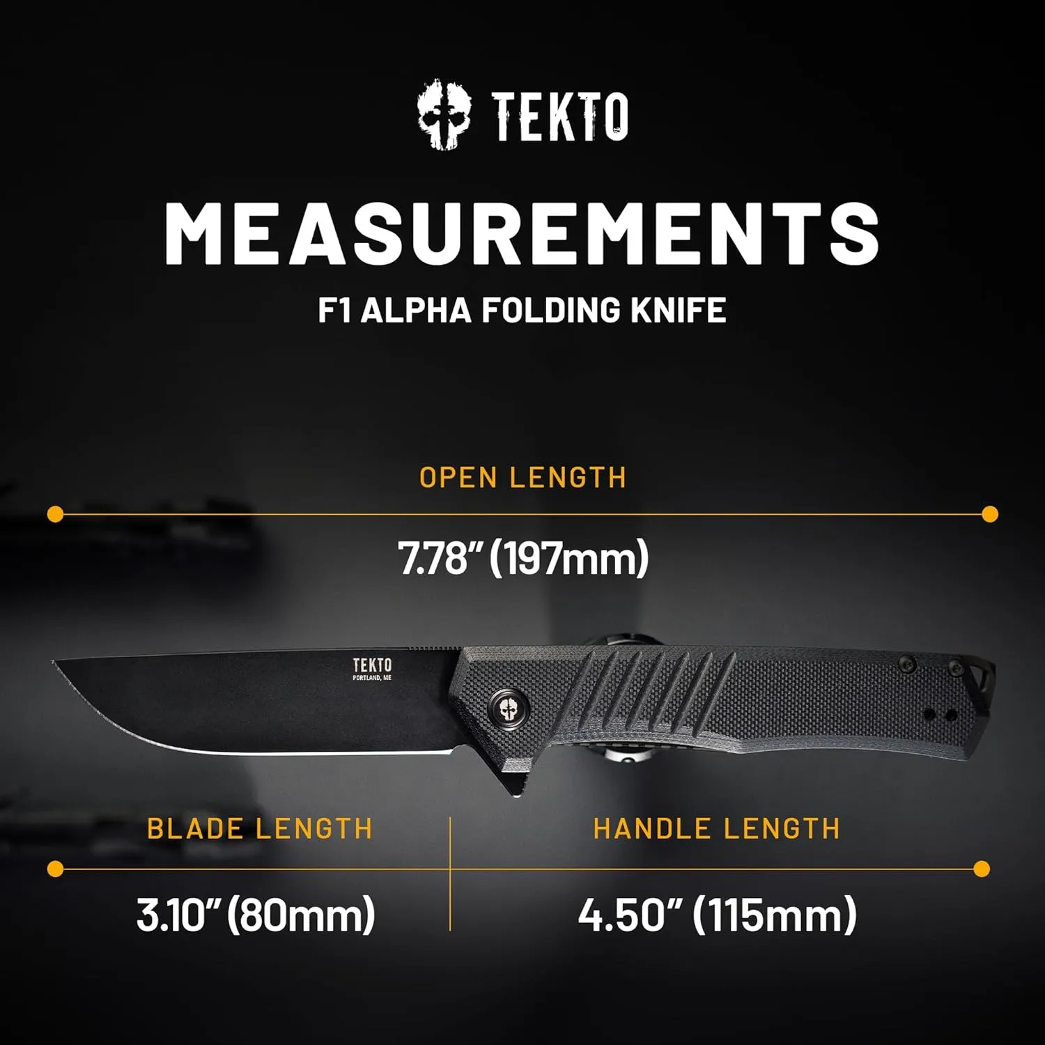 TEKTO F1 Alpha Folding Pocket Knife - 3.1" Titanium-Coated D2 Steel, G10 & Carbon Fiber Handle