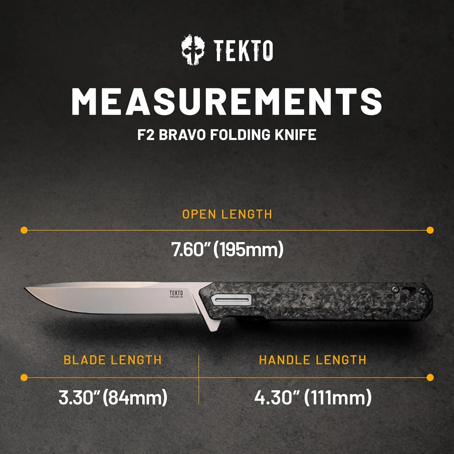 TEKTO F2 Bravo Folding Knife - D2 Steel, Ceramic Ball Bearings