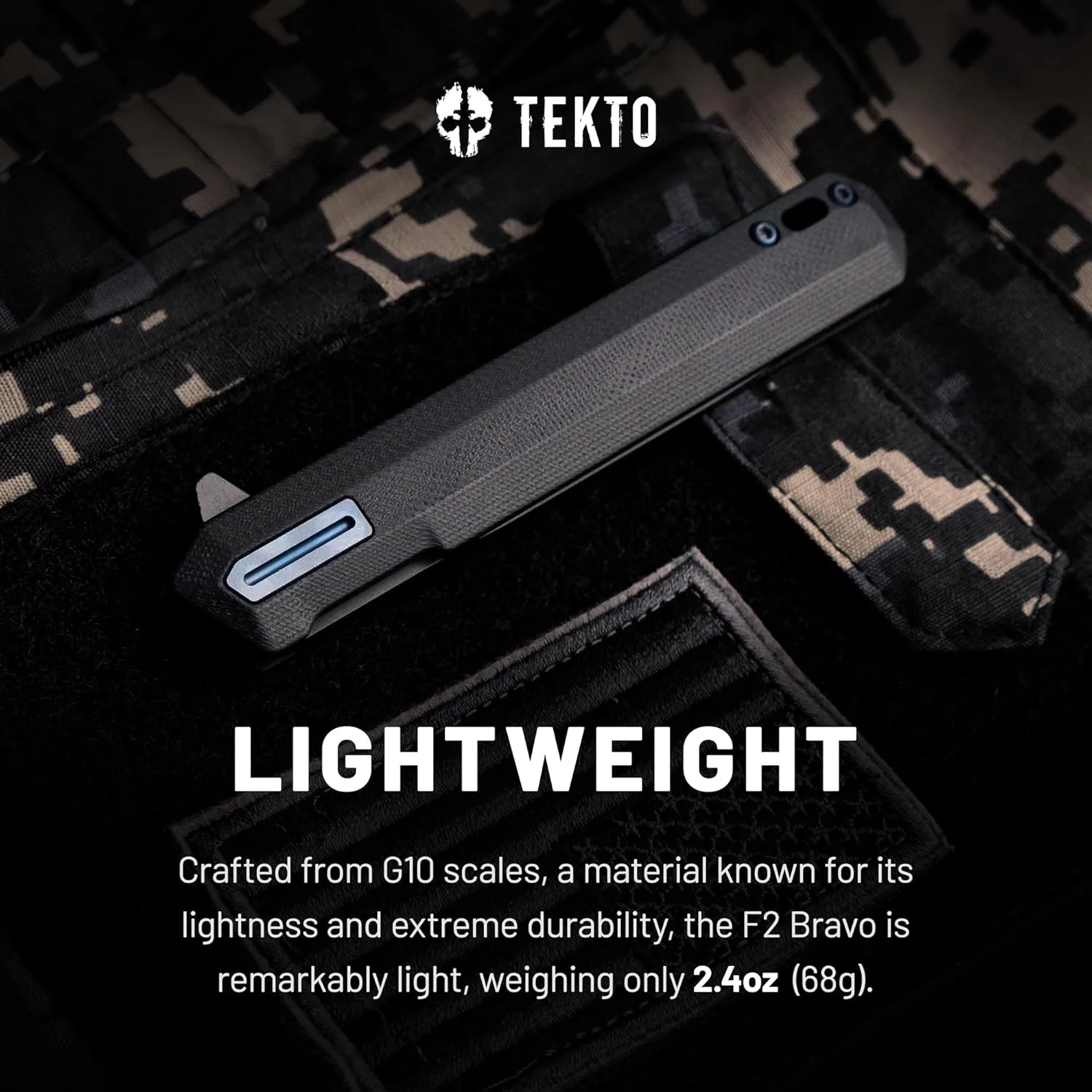 TEKTO F2 Bravo Folding Knife - D2 Steel, Ceramic Ball Bearings