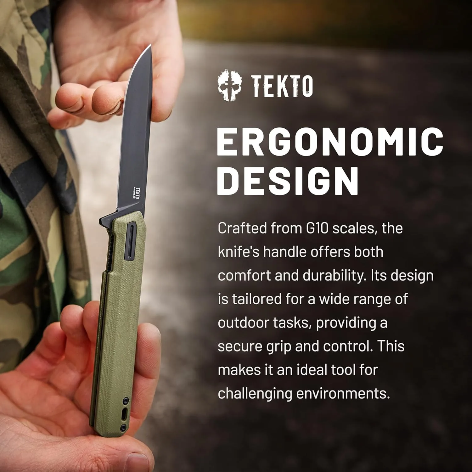 TEKTO F2 Bravo Folding Knife - D2 Steel, Ceramic Ball Bearings