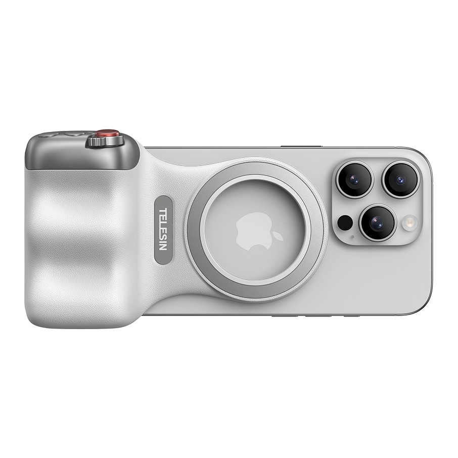 TELESIN Fun Shot Magnetic Grip for Smartphones(White) P5-MP-001WH