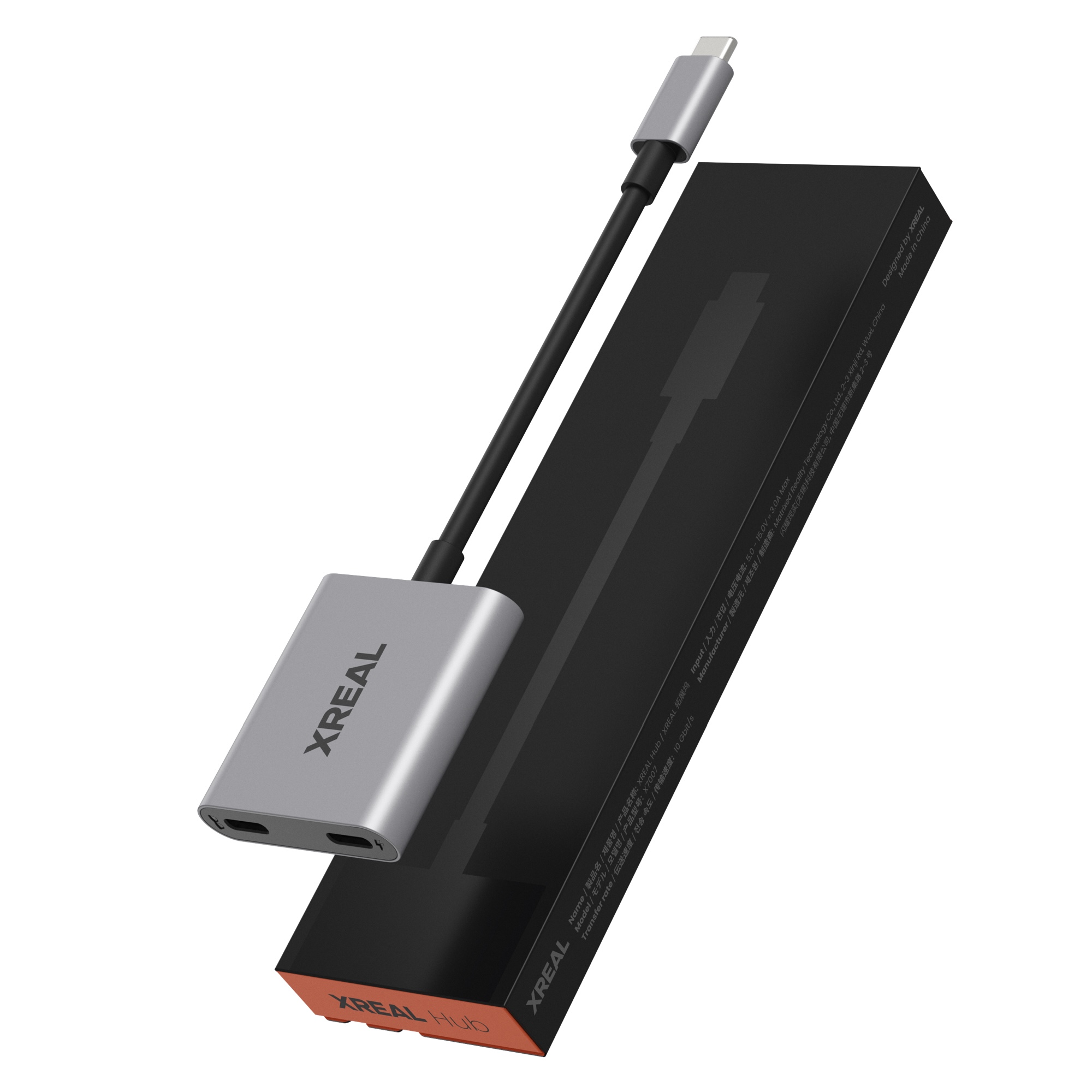 XREAL Hub – Dual USB-C Adapter for Xreal AR Glasses, 120Hz, Fast Charging