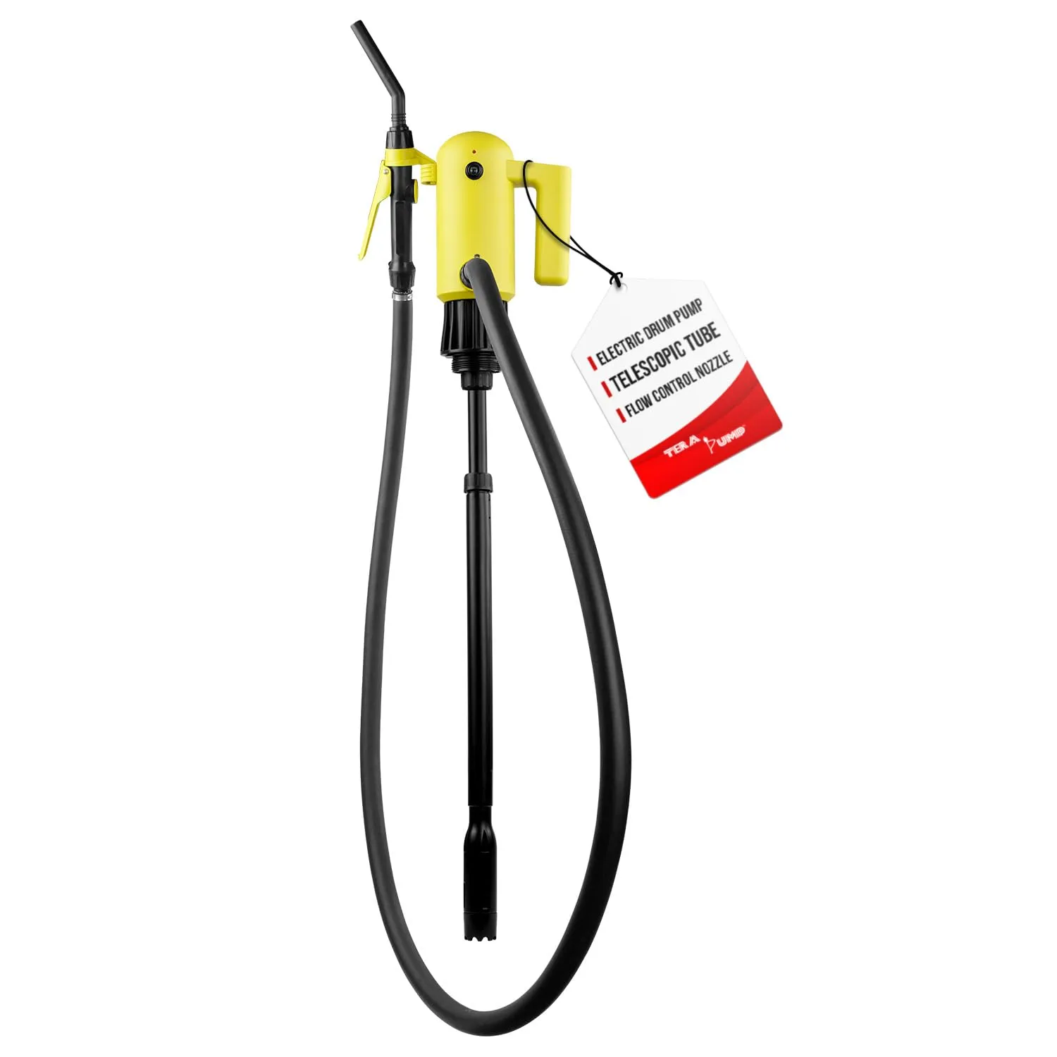 TERA PUMP 15-55 Gallon Drum Barrel Gasoline Transfer Pump, Telescopic E85 Electric (4.2 GPM)