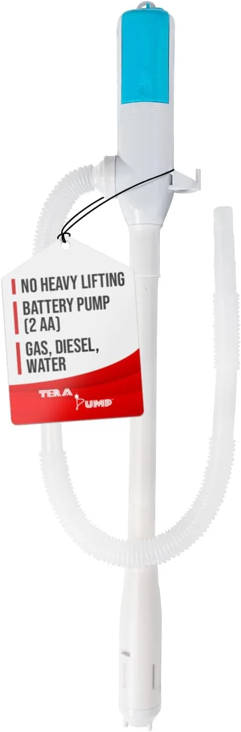 TERA PUMP Automatic Portable Battery Operated Fuel Transfer Pump, 2.8 GPM