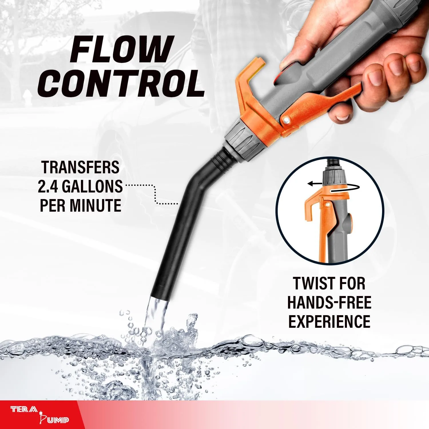 TERA PUMP TREP03 Multipurpose Electric Powered Liquid Transfer Pump / E85 Fuel Transfer Pump - 110V AC / 12V DC, 2.4 GPM