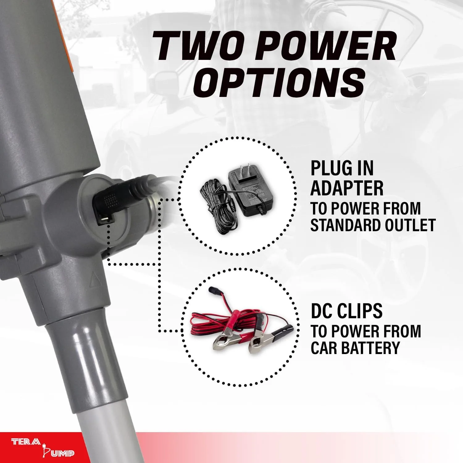 TERA PUMP TREP03 Multipurpose Electric Powered Liquid Transfer Pump / E85 Fuel Transfer Pump - 110V AC / 12V DC, 2.4 GPM