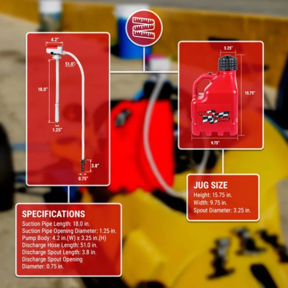 Terapump - TRJ3XLR - 3 Gallon Jug and Pump Combo Red/White