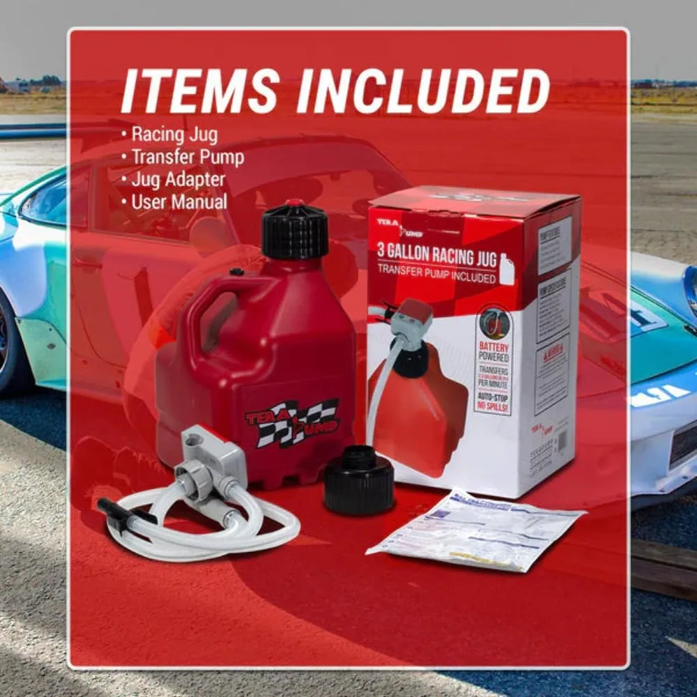 Terapump - TRJ3XLR - 3 Gallon Jug and Pump Combo Red/White
