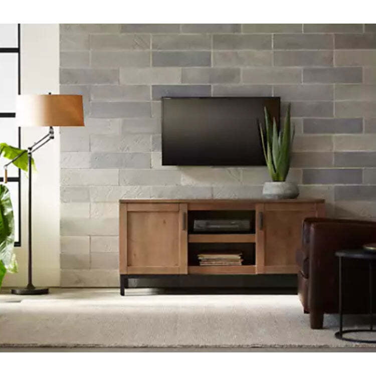 Modern Wooden TV Console | Media Stand with Closed Storage & Open Shelves Modern Wooden TV Console | Media Stand with Closed Storage & Open Shelves
