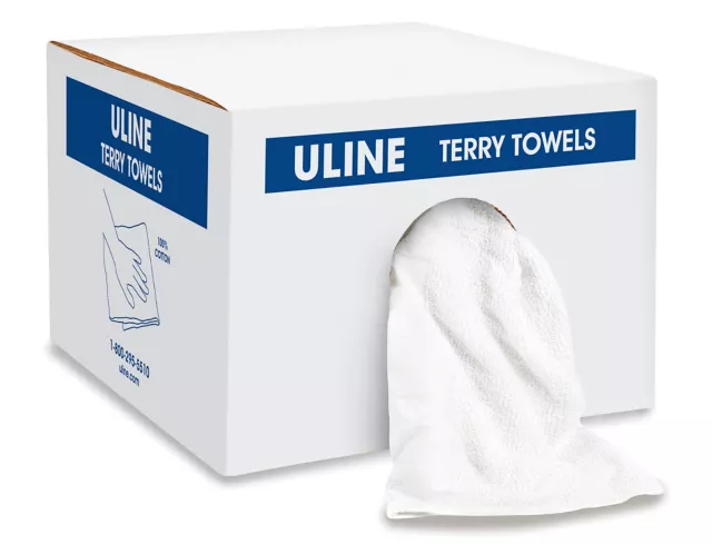 Toallas Blancas de Tela Terry - 16 x 24", Caja de 25 lb