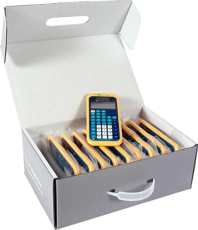 Texas Instruments TI-34 MultiView Scientific Calculator - Teacher Kit (10 pack) Blue, Yellow Teacher Pack
