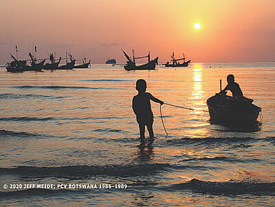 Thailand Kids and Boat Notecard