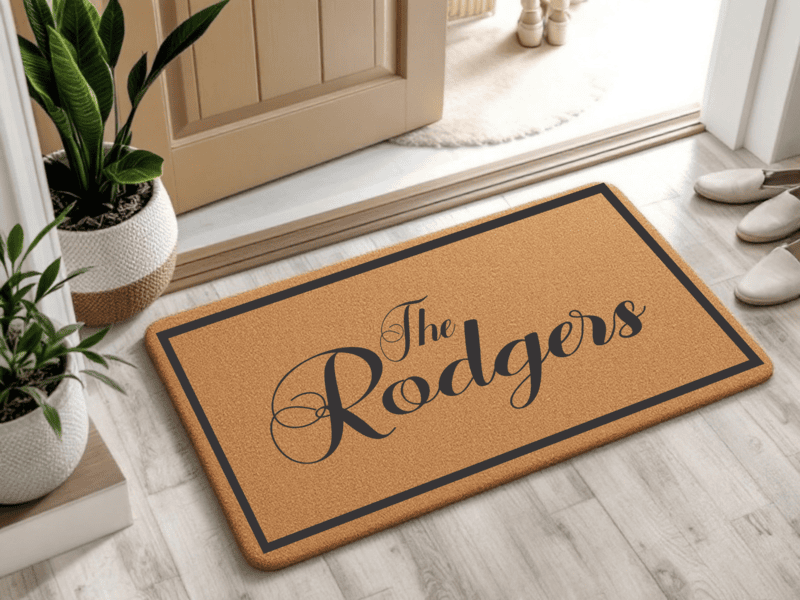 Personalized Last Name Coir Doormat