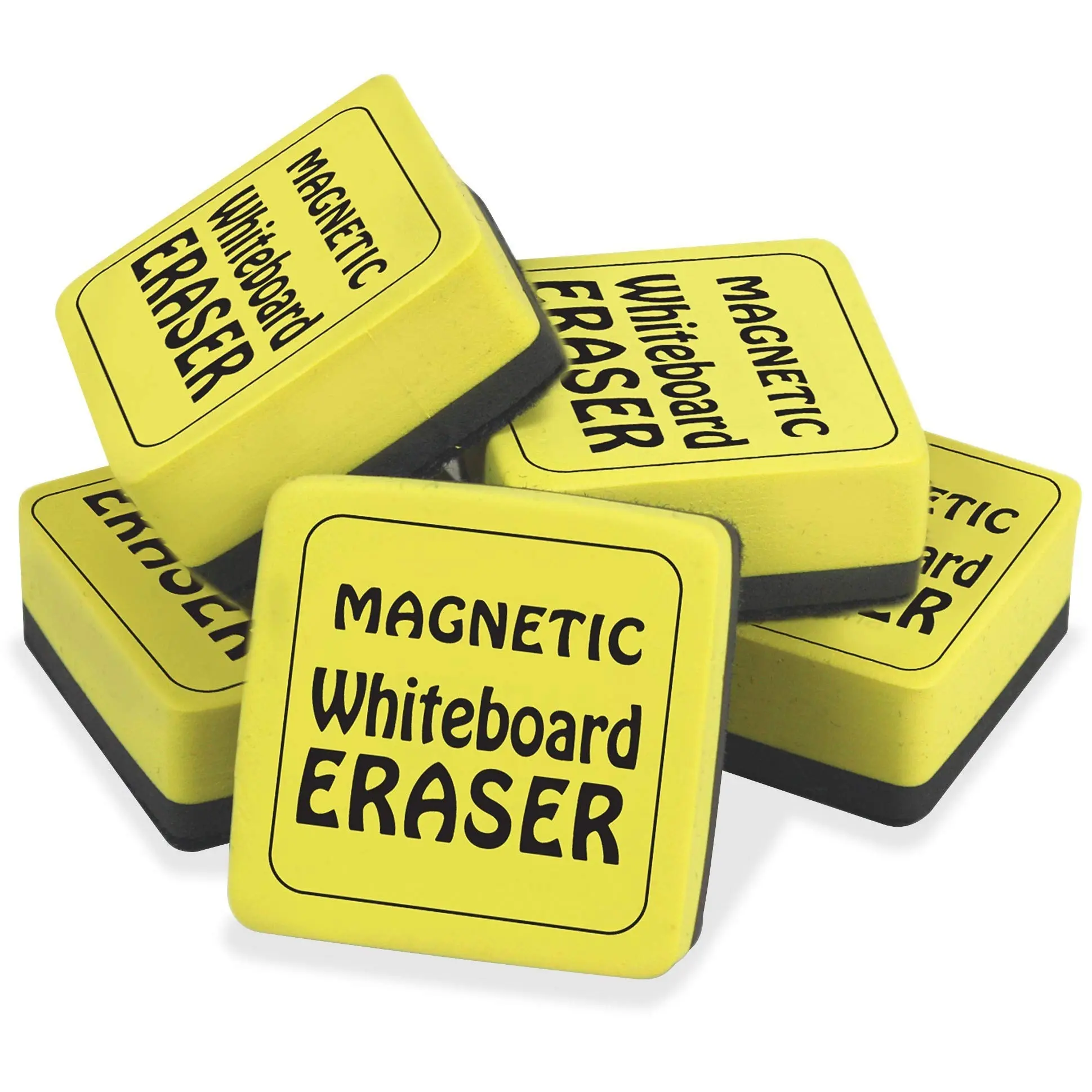 The Pencil Grip Magnetic Whiteboard Eraser, 2in x 2in, 12-Pack, Yellow