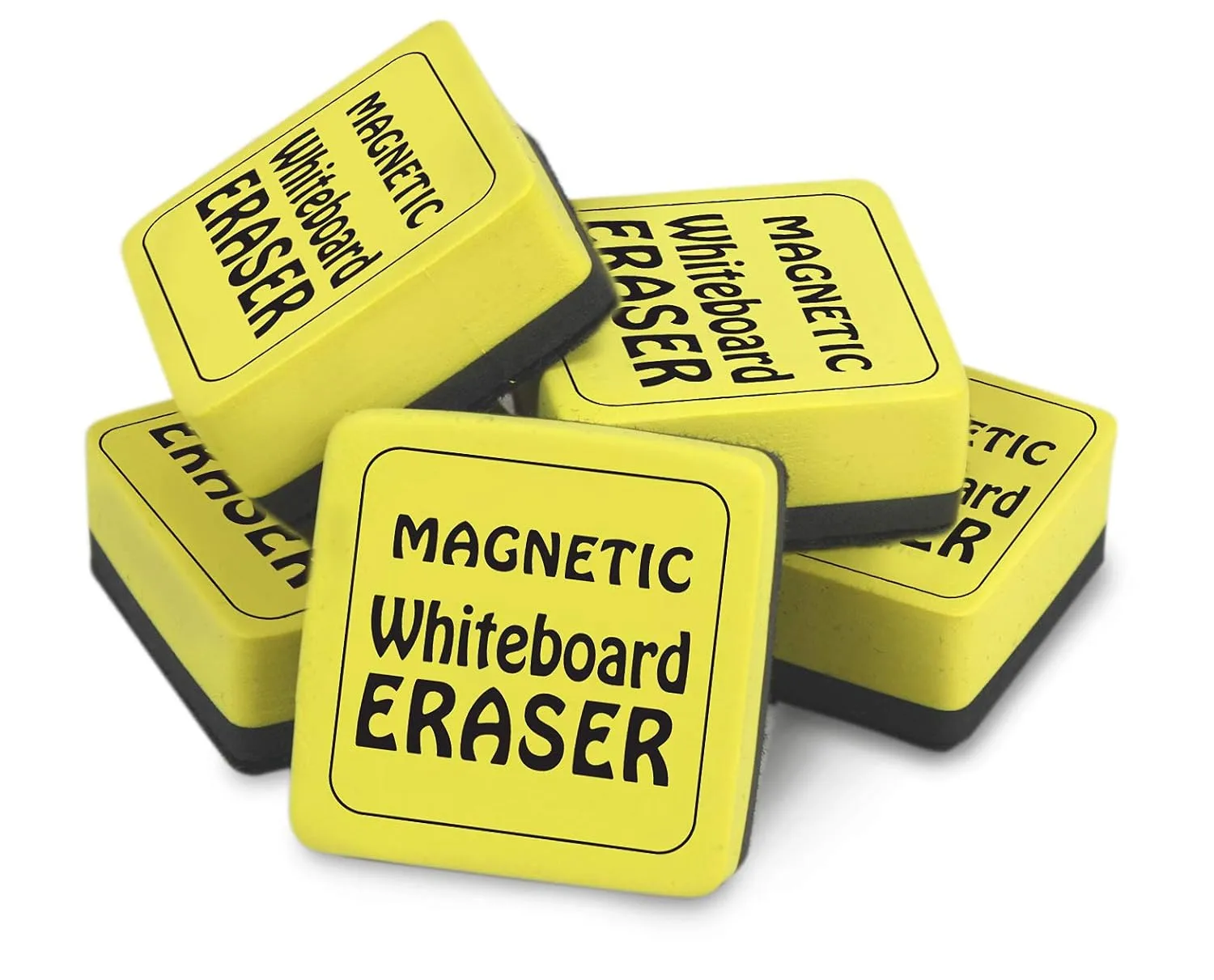 The Pencil Grip Magnetic Whiteboard Eraser, 2in x 2in, 12-Pack, Yellow
