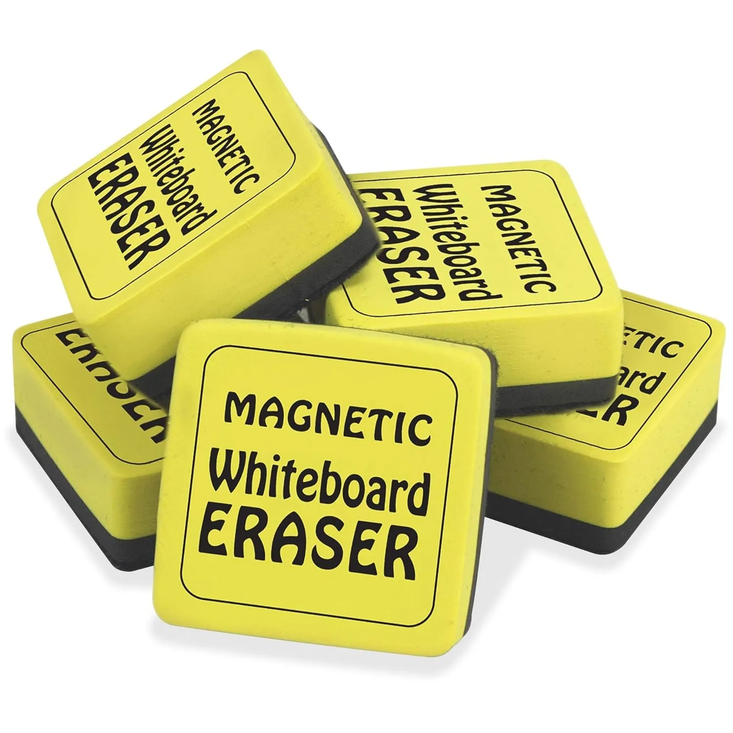 The Pencil Grip Magnetic Whiteboard Eraser, 2in x 2in, 12-Pack, Yellow