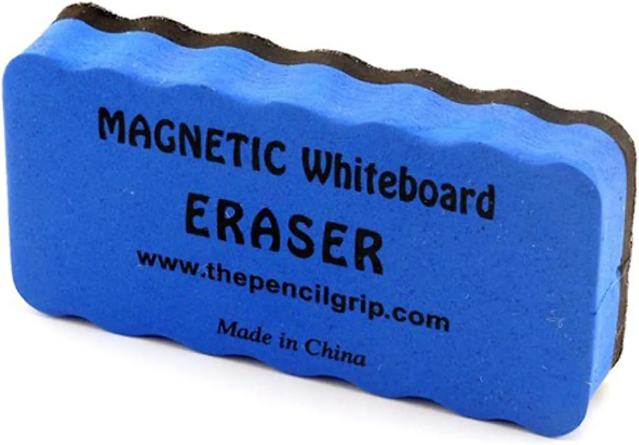 The Pencil Grip Magnetic Whiteboard Erasers, 2in x 4in, Blue/Black, Pack of 24