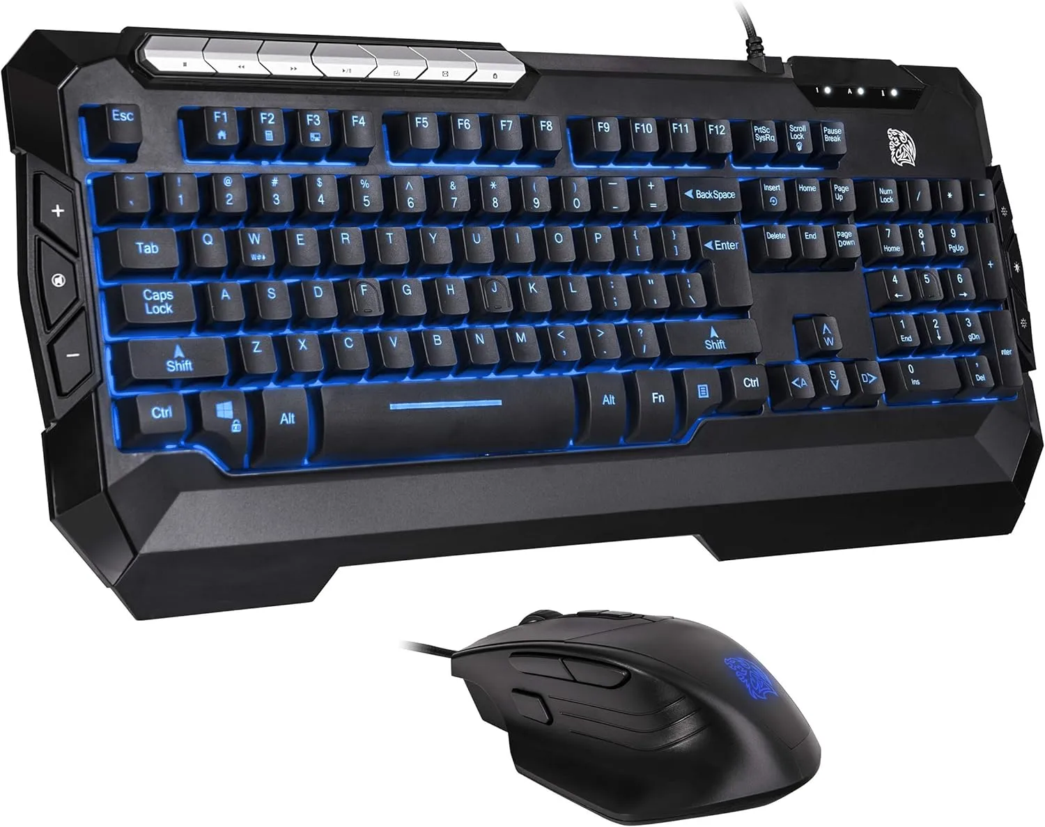 Thermaltake Tt eSPORTS Commander Combo V2, Gaming Keyboard and Gaming Mouse with 2500 DPI, 3 Color Back Lights and Lighting Effect, CM-CMC-WLXXMB-US