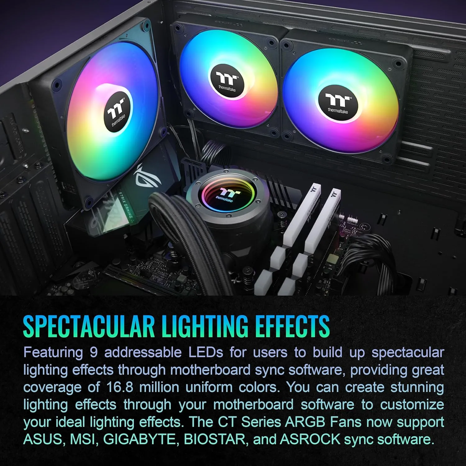 Thermaltake CT EX ARGB Sync PC Cooling Fans (3-Pack)